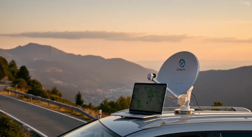 Starlink Mini op Road Trip door Europa: Altijd Online Onderweg